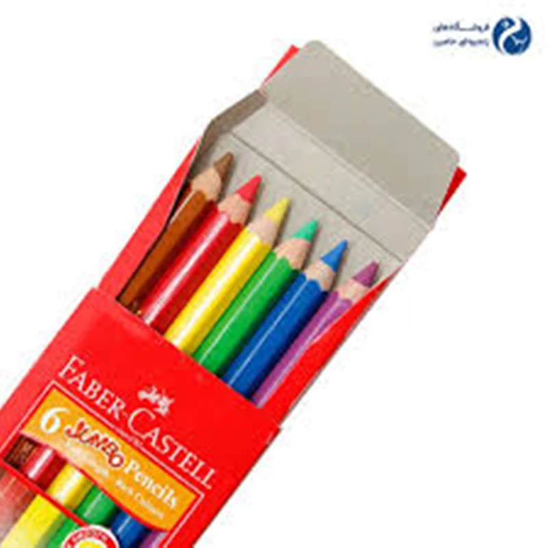 مداد رنگی فابر کاستل جعبه مقوایی تخت جامبو طرح فیل6 رنگ