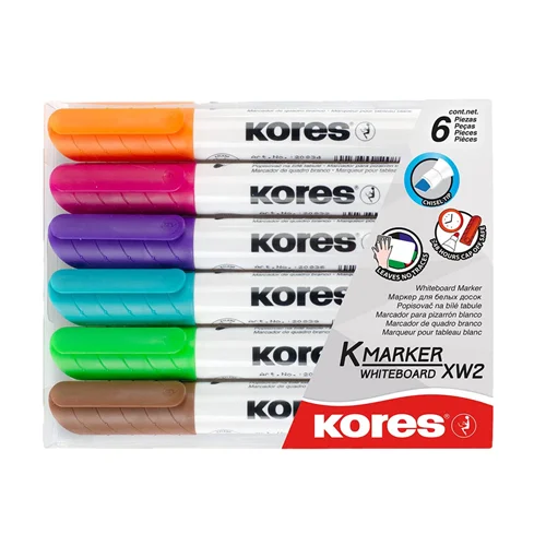 ماژیک وایت برد کورس KORES بسته 6 عددی