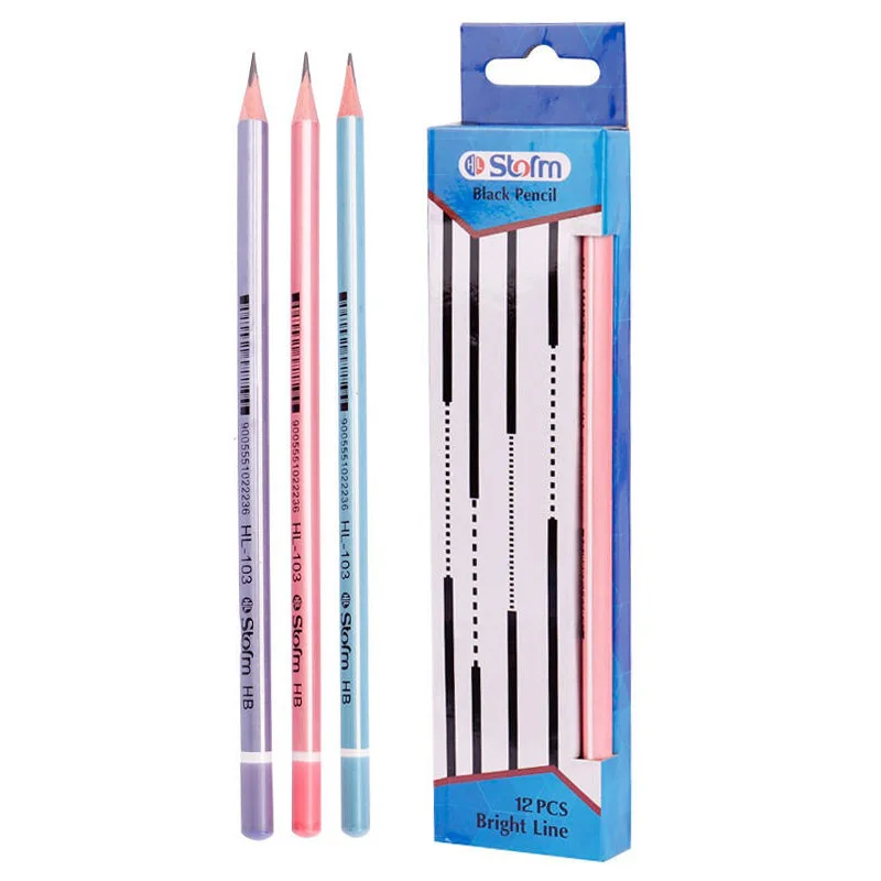 مداد مشکی استورم مدل Bright Line HL-103 بسته 12 عددی