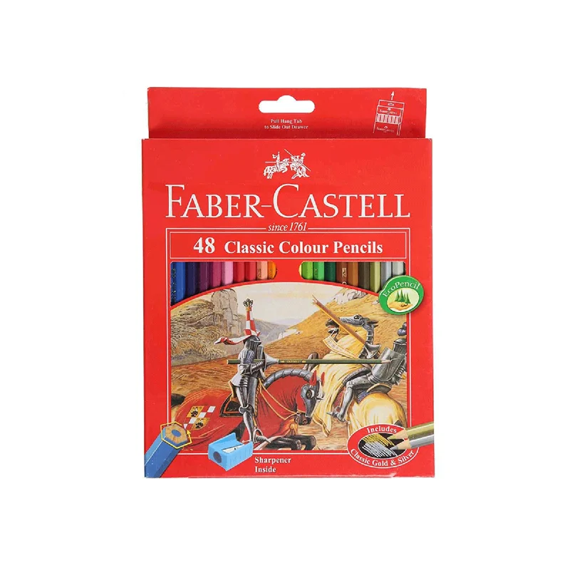 مداد رنگی فابر کاستل Faber Castell جعبه مقوایی تخت کلاسیک 48 رنگ