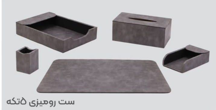 ست مدیریتی چرم 5 تیکه ساده ونداد مدل 905